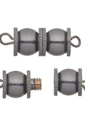 Art Deco Gunmetal Black Large Double Ball Barrel Screw Large Necklace Clasp